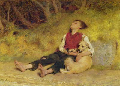 O seu único amigo (óleo sobre tela) de Briton Riviere