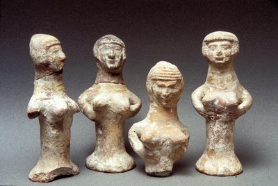 Figurinhas de Asherah, cananeu, 999-600 aC (argila) de Bronze Age