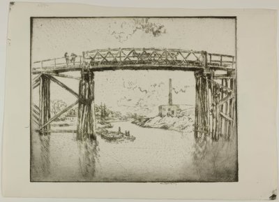 Chicago - Barcaças no North Branch de Bror Julius Olsson Nordfeldt