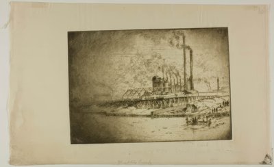 Chicago - Bubbly Creek, 35th St e River de Bror Julius Olsson Nordfeldt