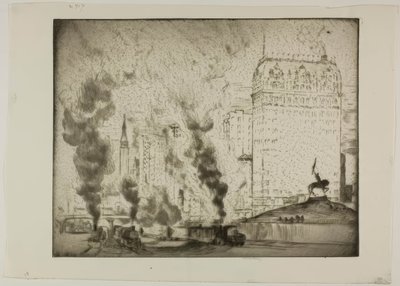 Chicago - Monumento Logan de Bror Julius Olsson Nordfeldt