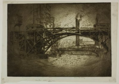 Chicago - Ponte Elevada Metropolitana de Bror Julius Olsson Nordfeldt