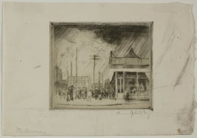 Chicago - The Corner, 57th e Stony Island Ave de Bror Julius Olsson Nordfeldt