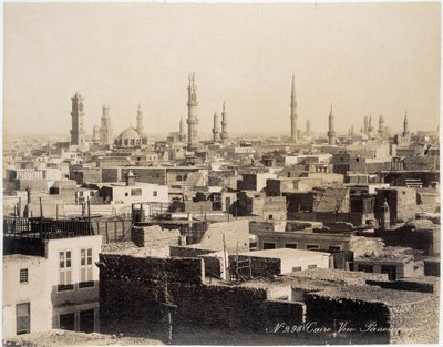 Vista dos telhados do Cairo - fotografia dos Irmãos Zangali, final do século XIX de Brothers Zangaki