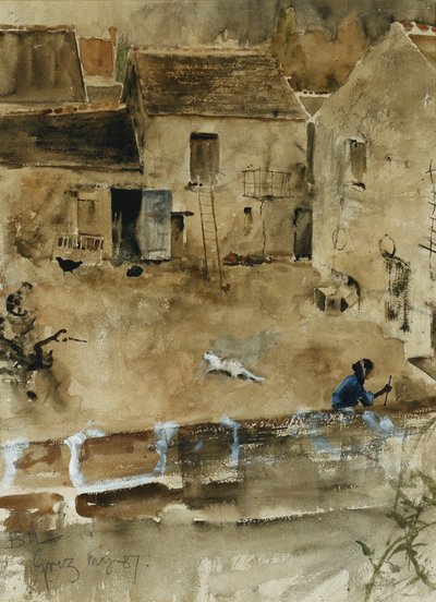 Um pátio em Grez-sur-Loing de Bruno Andreas Liljefors