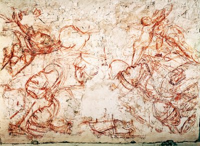 Sinopia de um monte de cadáveres, Trionfo della Morte, fresco ... (fresco) de Buonamico Buffalmacco
