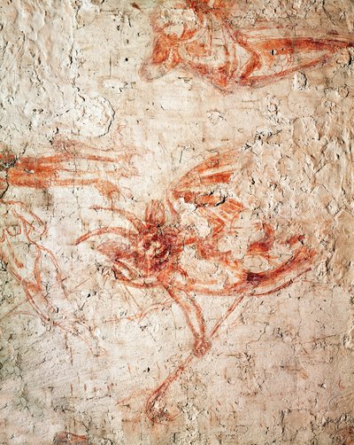 Sinopia mostrando um demónio, Triunfo da Morte, fresco ... (fresco) de Buonamico Buffalmacco