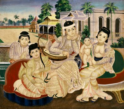 Retrato de família de Burmese School