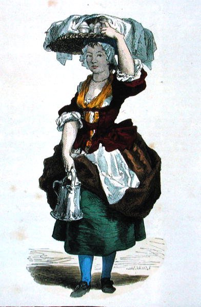 Vendedor de creme em 1774 (gravação a cores) de Burn (fl.1840 60) Smeeton