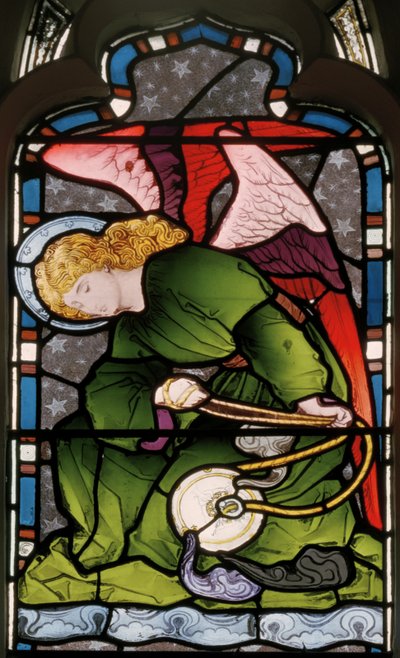 Gillingham, St Mary, Janela Este, Heaton, Butler  Bayne, artista desconhecido, Anjo Sensor, c.1868 de Butler and Bayne Heaton