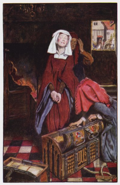 Ilustração para The Cloister and The Hearth de Charles Reade (cor litho) de Byam (after) Shaw