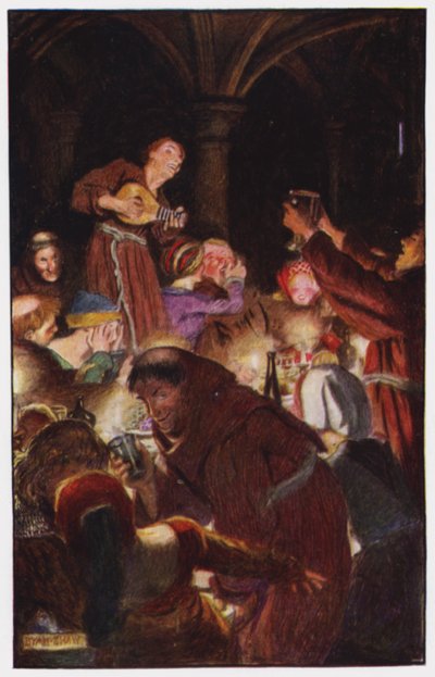 Ilustração para The Cloister and The Hearth de Charles Reade (cor litho) de Byam (after) Shaw