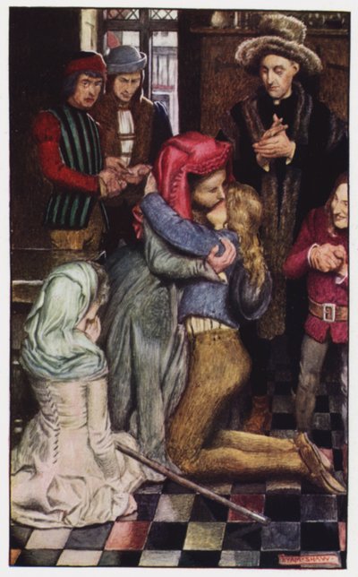 Ilustração para The Cloister and The Hearth de Charles Reade (cor litho) de Byam (after) Shaw