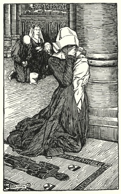 Ilustração para The Cloister and The Hearth de Charles Reade (litho) de Byam (after) Shaw