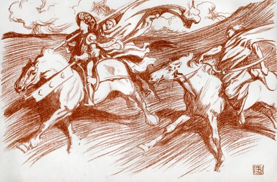 O Cavaleiro e seus Companheiros, 1898. de Byam Shaw