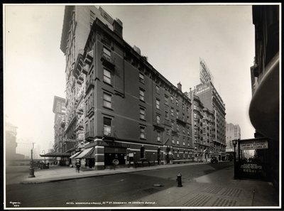 O Hotel Woodward, Broadway e 55th Street, Nova York, 1920 (impressão em gelatina de prata) de Byron Company