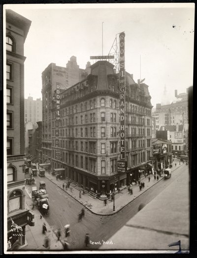 Vista do Grand Hotel 31 Street e Broadway, Nova York, c.1914 (impressão de gelatina de prata) de Byron Company