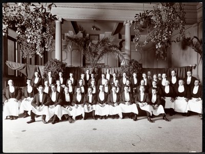 Garçons no Hotel Delmonico, 1902 (impressão em gelatina de prata) de Byron Company