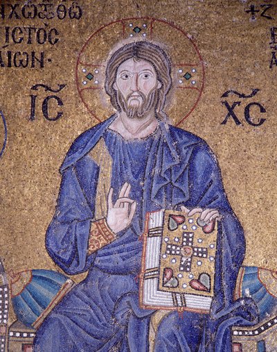 Cristo Pantocrator em Hagia Sophia (mosaico) de Byzantine