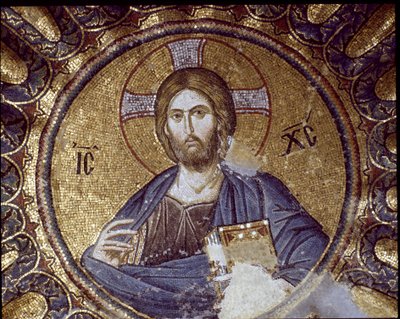Cristo pantocrator (ou Cristo em glória) (Mosaico, século V-14) de Byzantine