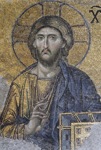 Cristo pantocrator ou Cristo em glória, c.1261 (mosaico) de Byzantine