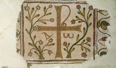 Cruz de Sbeitla, da Basílica de Henchir Ali Ben Rzal, Tunísia, 5º-6º século (mosaico) de Byzantine