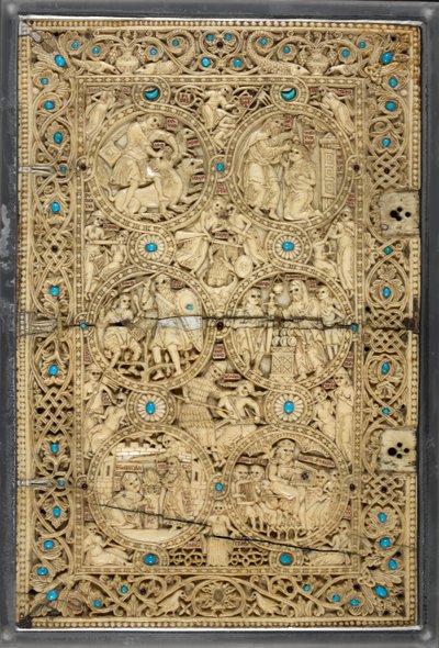 Egerton MS 1139 Capa superior com cenas da vida de Davi, o 