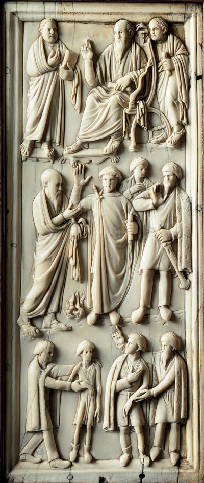 Episódio da vida de São Paulo de Tarso. Díptico de marfim. Século V. Florença, Museo Nazionale del Bargello de Byzantine