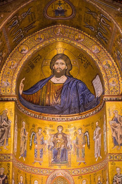 Imagem de Jesus, Catedral de Santa Maria Nuova, Monreale, Sicília, Itália, Europa de Byzantine