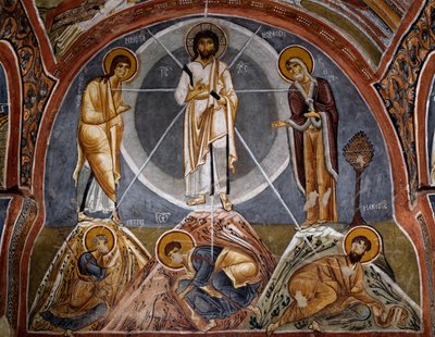 Transfiguração, fresco bizantino (século XII), Karanlik Kilise (Igreja das Trevas) (século XII-13), Goreme (Lista do Património Mundial da Unesco de Byzantine