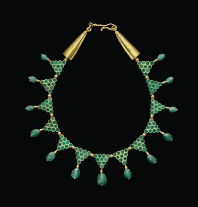 Colar, século 6 - 7 (ouro e esmeraldas) de Byzantine Byzantine