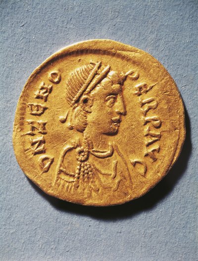 Numismática, Roma Antiga, Moeda representando Zeno, Imperador do Império Bizantino de Byzantine Byzantine