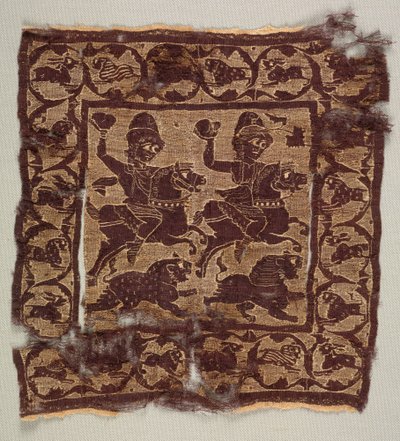 Quadrado ornamental de uma túnica de Byzantine PeriodEgyptian