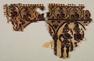 Ornamento do Pescoço de uma Túnica, 400s (tapeçaria com envoltório suplementar de trama, linho não tingido e lã tingida) de Byzantine Period Egyptian