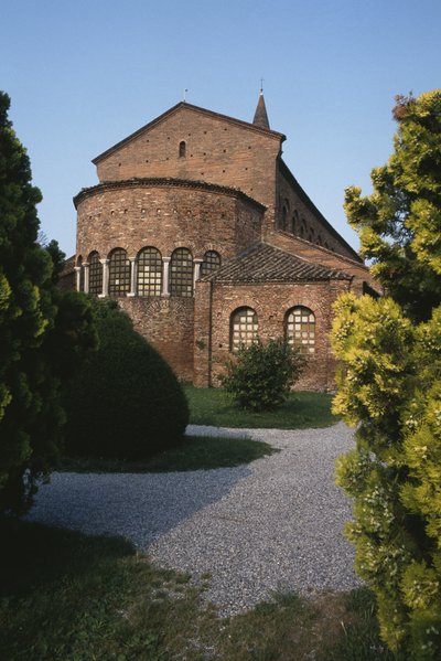Vista exterior, de, a, chevet de Byzantine School