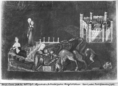 Gr 31 fol.7r Rebecca e Eliezer no poço, da Gênese de Viena de Byzantine School
