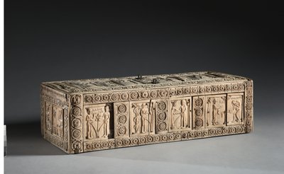 Caixa de marfim com cenas de Adão e Eva, 1000-1100s de Byzantine School