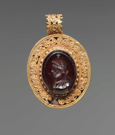 Pingente com Retrato Intaglio, 500s de Byzantine School