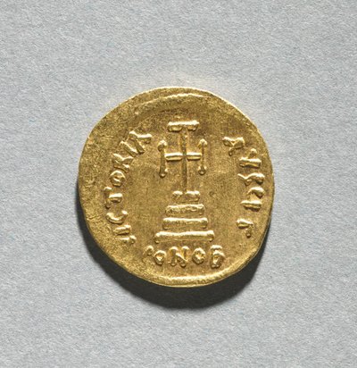 Solidus com Heraclius e seu filho Heraclius Constantine de Byzantine School