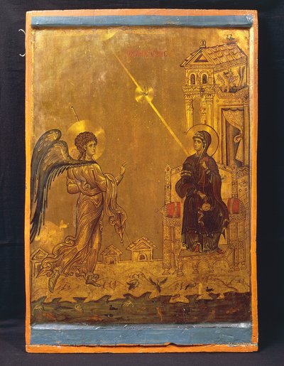 A Anunciação (tempera no painel) de Byzantine School
