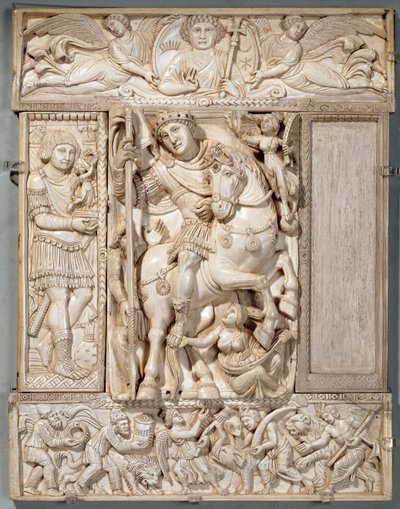 O Imperador Triunfante, conhecido como o Marfim Barberini, 500-550 dC de Byzantine School