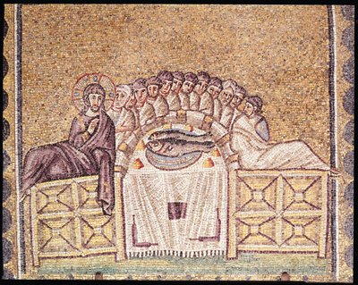 A Última Ceia (mosaico) de Byzantine School