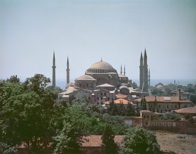 Vista de Haghia Sophia, construída em AD 537 de Byzantine School