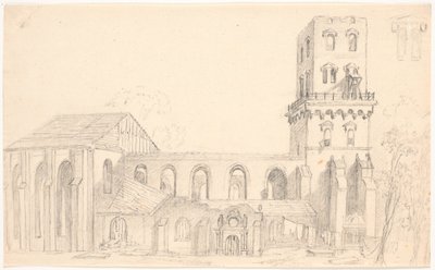 Ruínas da igreja de Nicolai, Copenhaga de C.A. Lorentzen