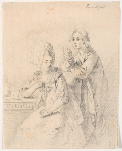 Rascunho do retrato do deputado universitário Frederik Carl Trant (1738-98) e esposa Cornelia, née Schumacher de C.A. Lorentzen