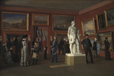 Uma das salas da coleção real de pinturas do Palácio de Christiansborg de C.C. Andersen