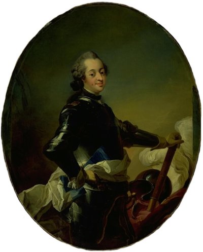 Retrato de Frederik V em armadura de C.G. Pilo
