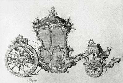 Design para carro rococó, gravura de J.B. and Brown J. Rowbotham