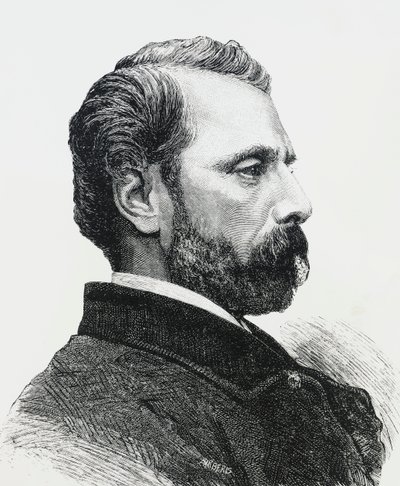 Retrato de Agostino Bertani (1812-1886) em 1860, médico e patriota italiano, gravura de J.B. and Brown J. Rowbotham