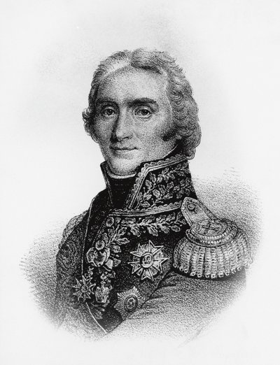 Retrato de André Massena (1758-1817), ducado de Rivoli, príncipe de Essling, e Marechais do Império Francês, gravura de J.B. and Brown J. Rowbotham
